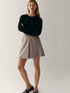 Autumn Winter A Line Houndstooth Skirt Women High Waist Office Skirts Vintage Plaid Mini Skirt - ROUTINE FASHION